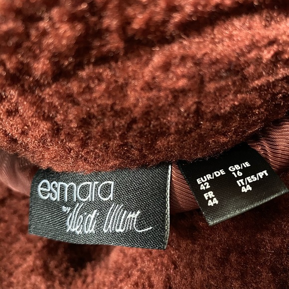 Burgundy / Rust Teddy Coat Heidi Klum - Picture 5 of 5